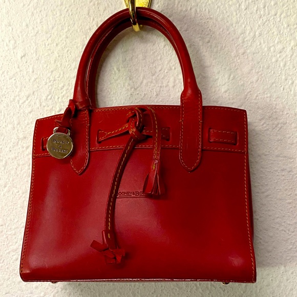 Dooney & Bourke Alto Red Leather Mini Satchel 8.5” x 6.75” x 3.75” Italy 🇮🇹 - Picture 1 of 12
